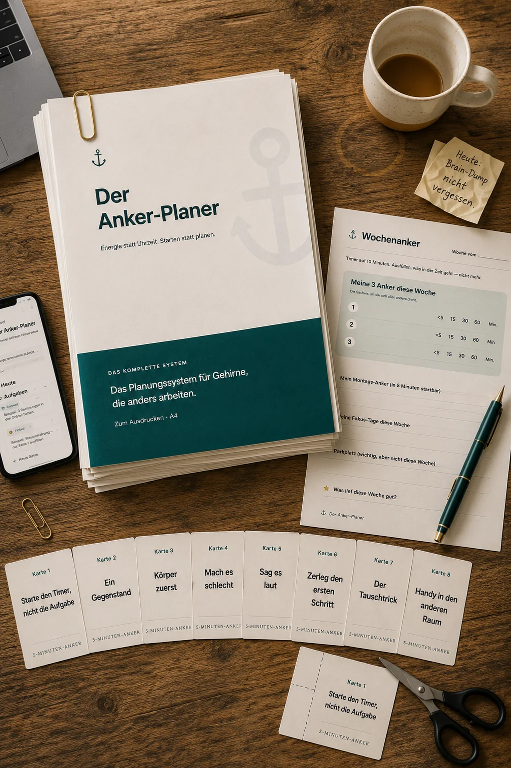 Der Anker-Planer — PDF-Handbuch, Druckvorlagen und Anker-Karten